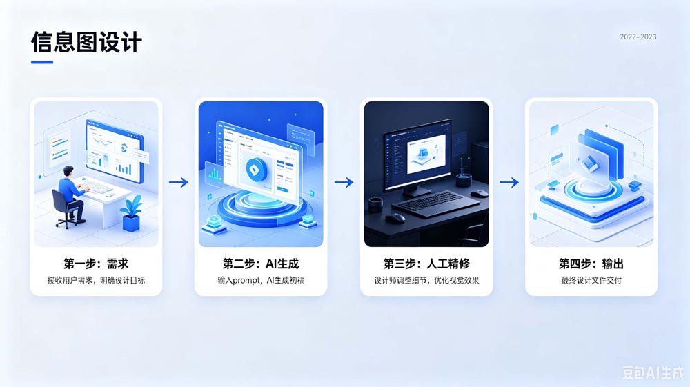 AI辅助平面设计全工作流示意图